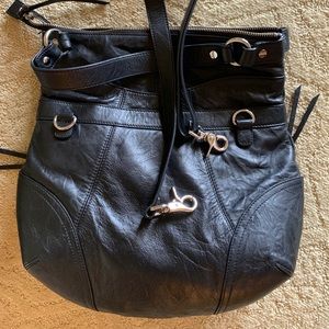 Bodhi black leather hobo bag